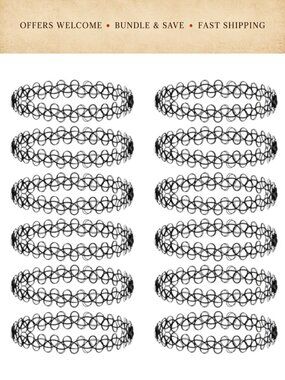 Tattoo Choker Necklace Stretchy Nylon Elastic Retro Y2K Gothic